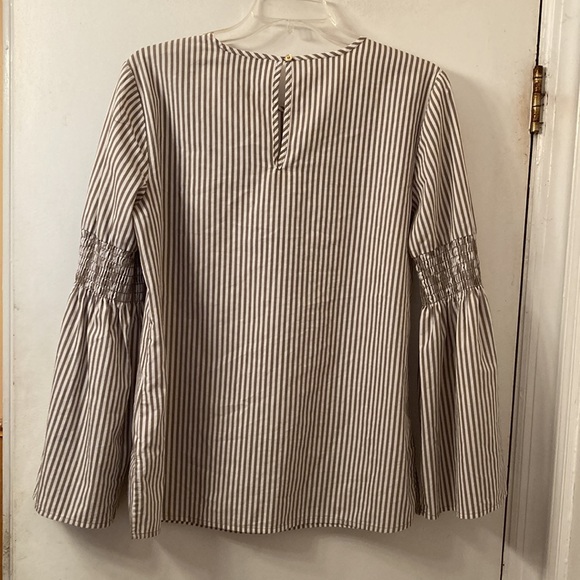 MICHAEL Michael Kors green & white striped blouse - Picture 10 of 12